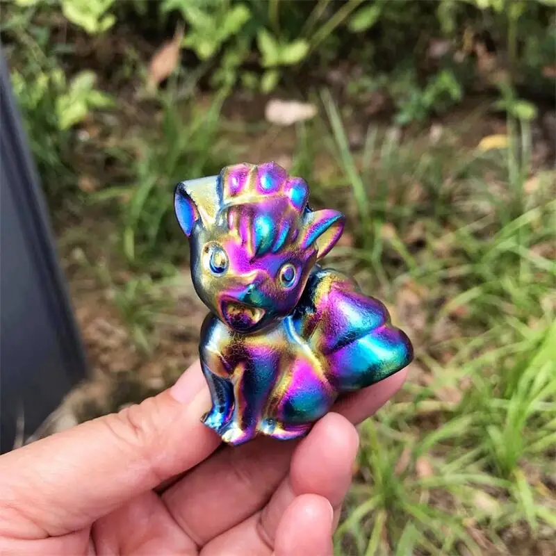 5.5CM Natural Aura Quartz Cute Cartoon Animal Crystal Carving Home Decoration Children Birthday Gift 1PCS