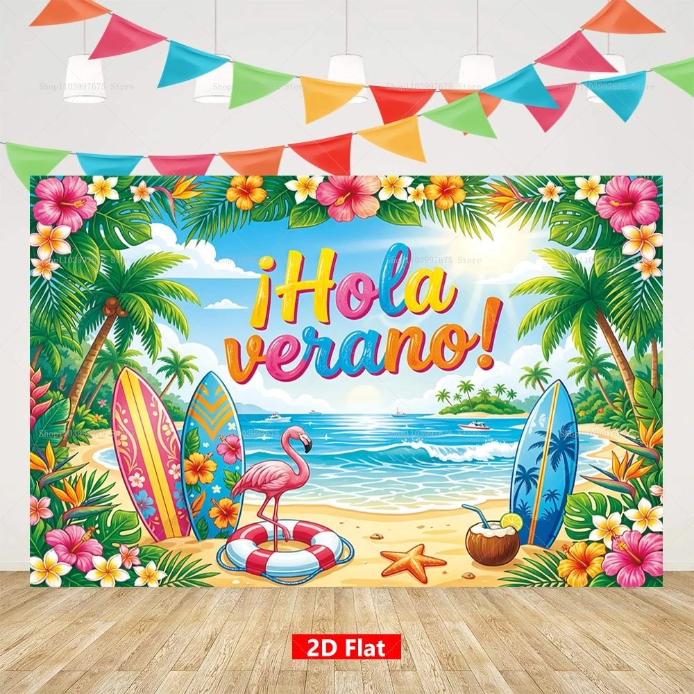 Summer Clothing Banner - Sfondi 2D con Fenicotteri Estivi Spagnoli,