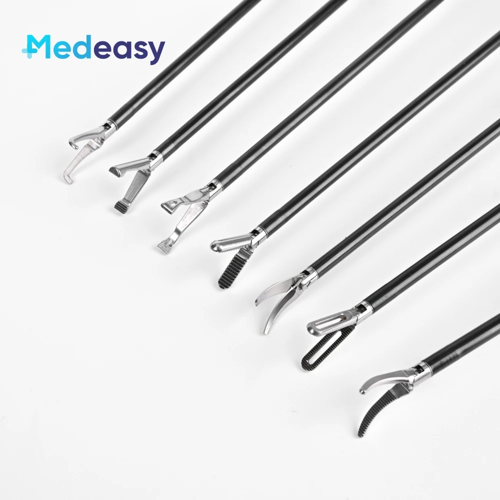 Medical Use Laparoscopic Surgical Instruments Reusable Laparoscopy Curved Forceps Stz Type Handle