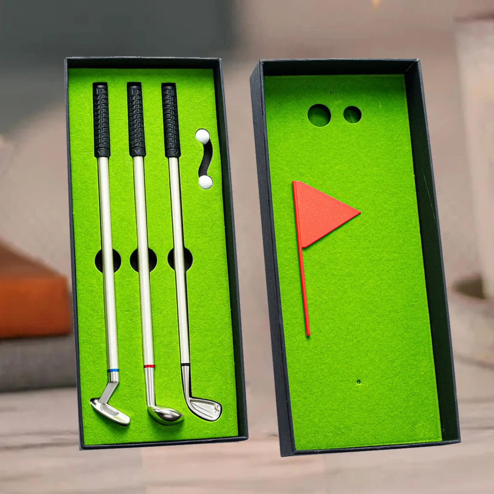 Golf Pen Set Golf Club Putter Ballpoint Pen Desk Games Mini Desktop Golf Ball Pen Stationery for Coworker Men Golfer Gift