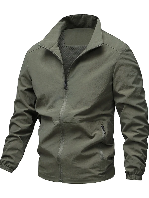 

Повседневная удобная куртка с воротником-стойкой, мужская свободная дышащая ветрозащитная куртка в стиле милитари для весны и осени