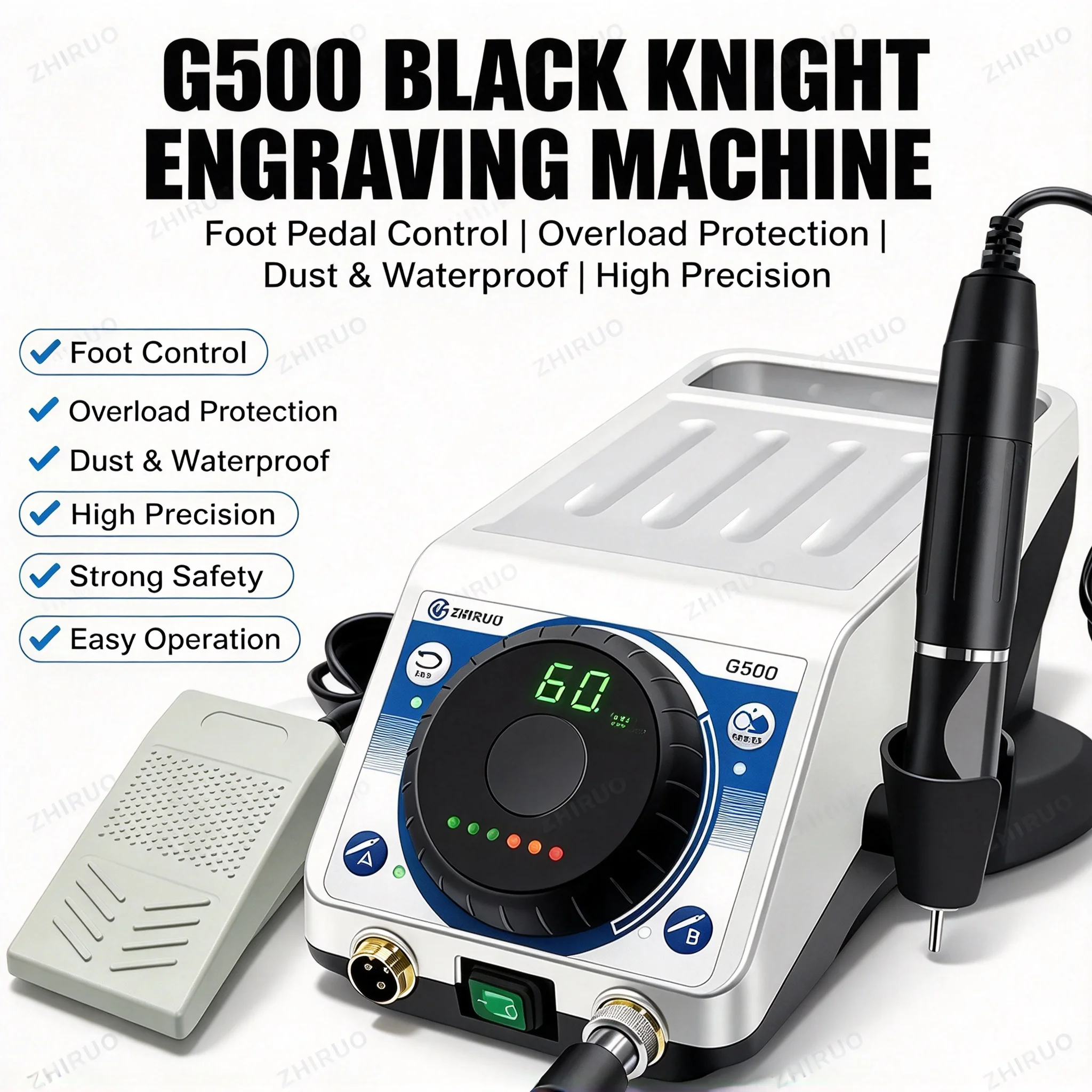 AT-CM-047 with A23 nail dust collector vacuum for nail salon dental micro motor
