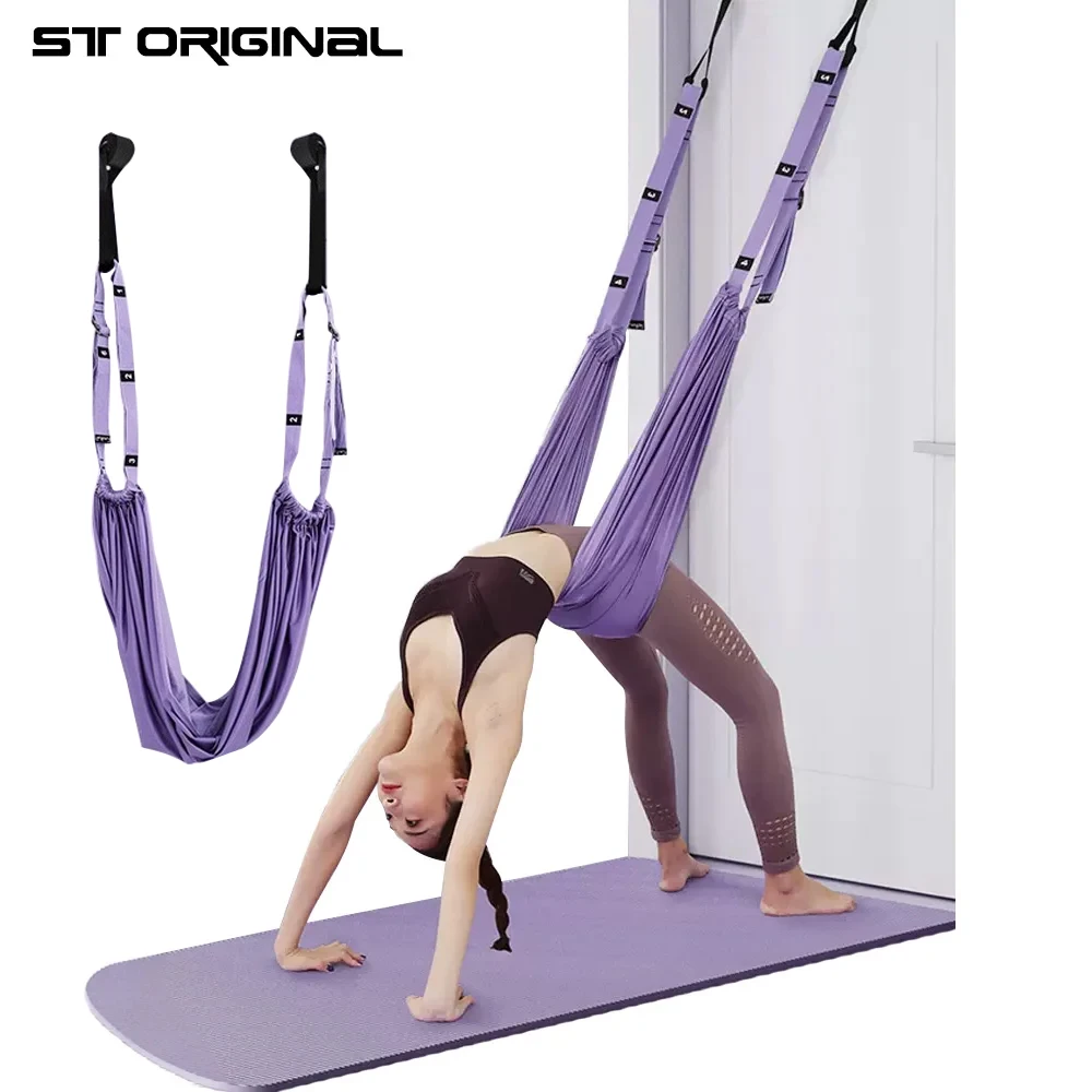 

Aerial Yoga Strap Pull Rope Woman Hammock Stretch Leg Splits Trainer Female Gym Belt Aerial Hammock Swing Stretching Inversion