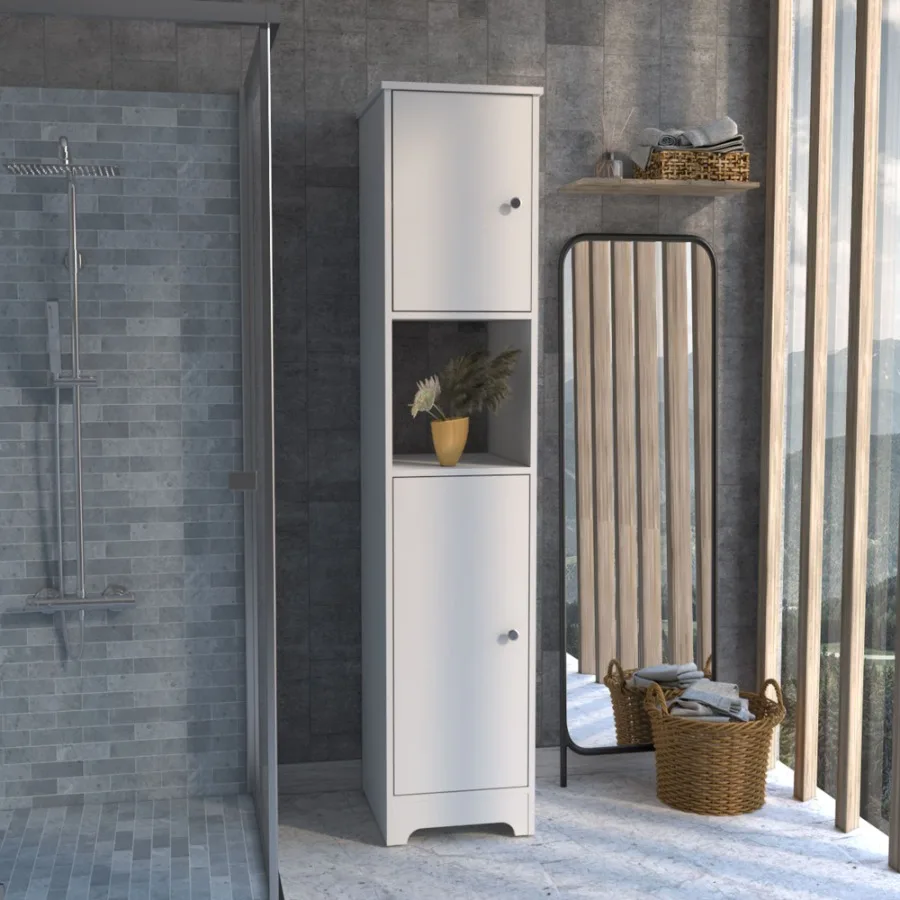 

Linen Cabinet Albany Four Interior Shelves White Finish