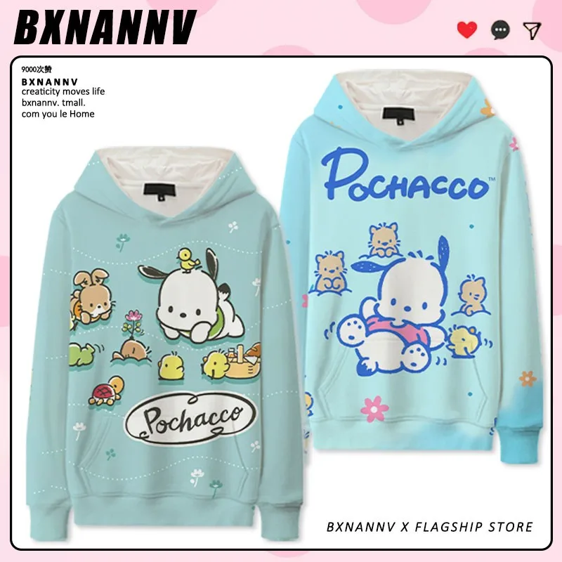 

Sanrio Pacha Dog Co-branded Hoodie Women Trend Ins Coat Cartoon Cute Girl Two Yuan Clothes