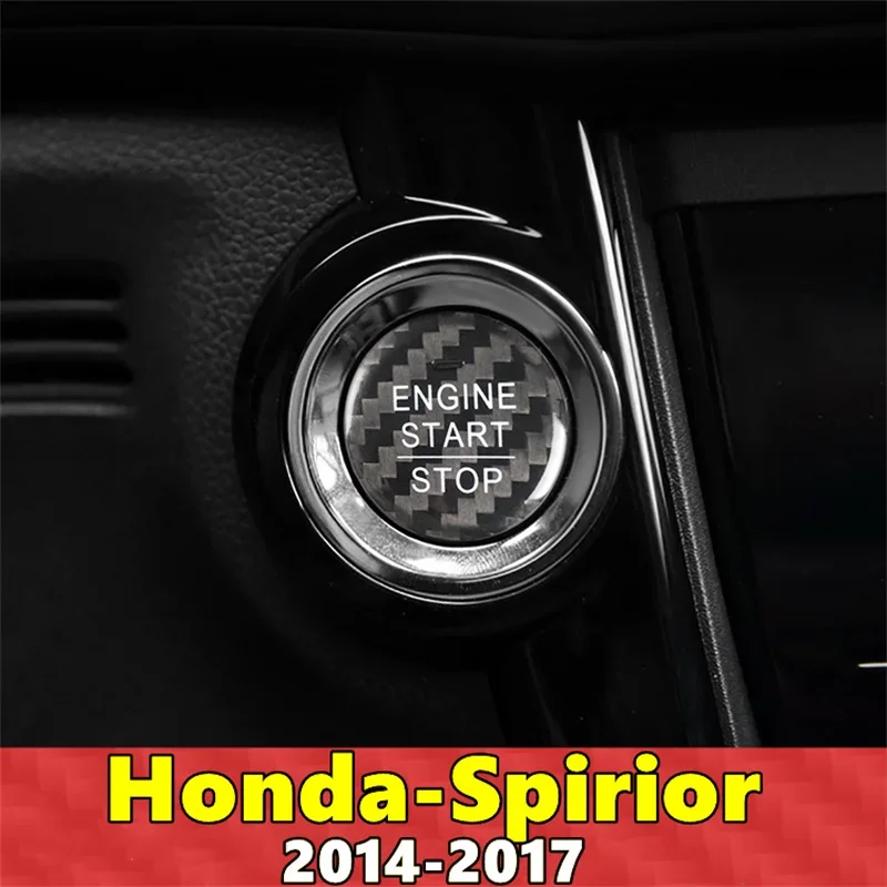 

For Honda Spirior Car Engine Start Stop Button Cover Real Carbon Fiber Sticker 2014 2015 2016 2017