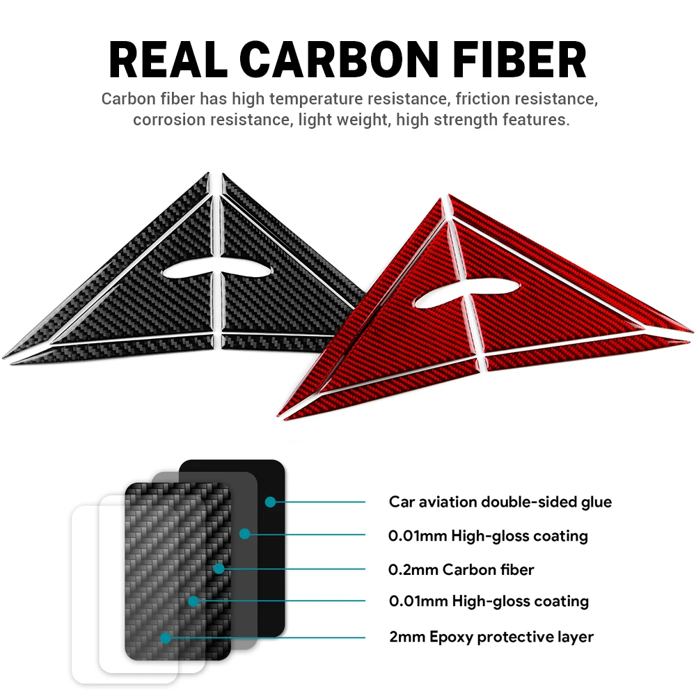 Real Soft Carbon Fiber For Toyota Camry 2018 2019 2020 2021 2022 2023 2024 LHD RHD Car A-pilar Triangle Panel Interior Trim