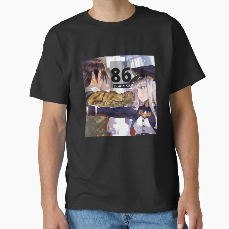 

86 Eighty-six Science Fiction Light Novel Anime t shirt for men 100% cotton Large size tops S-6XL Manga Gift Tshirt