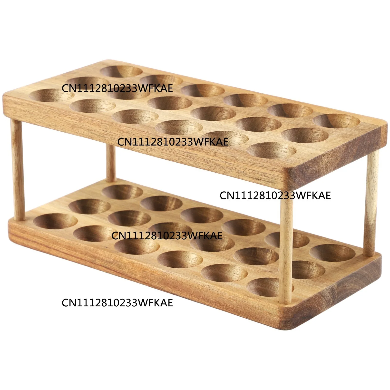 2 Tiers Wooden Egg Holder Countertop Stackable Wooden Egg Storage Holder Egg Collecting Wood Rack Farm