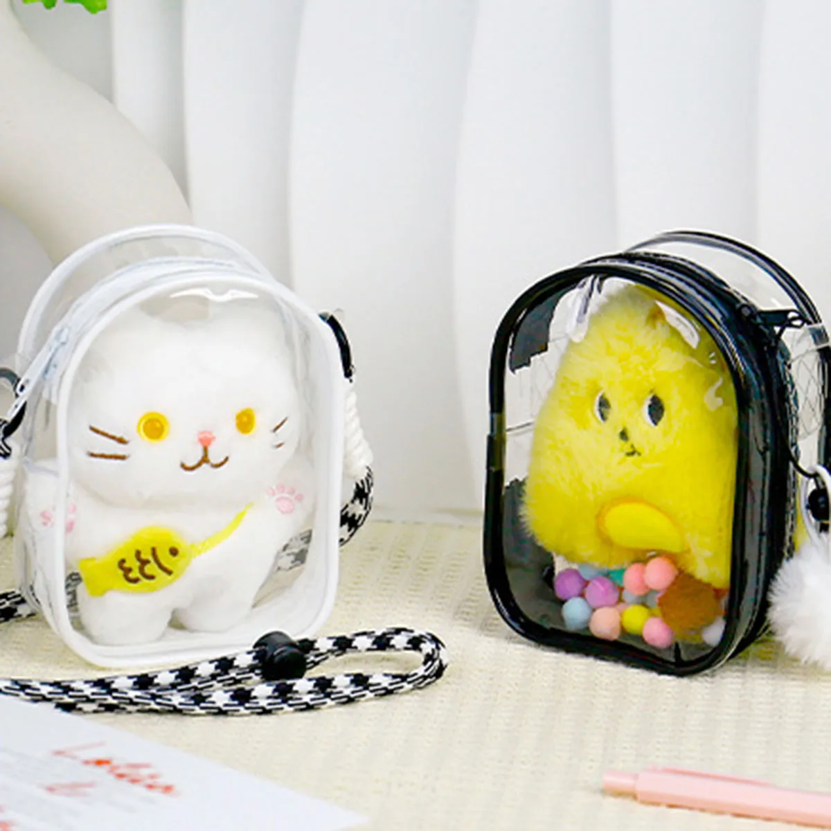 Per Labubu Protect Case Doll Borsa a tracolla trasparente Borsa di stoccaggio antipolvere alla moda Regalo di festa