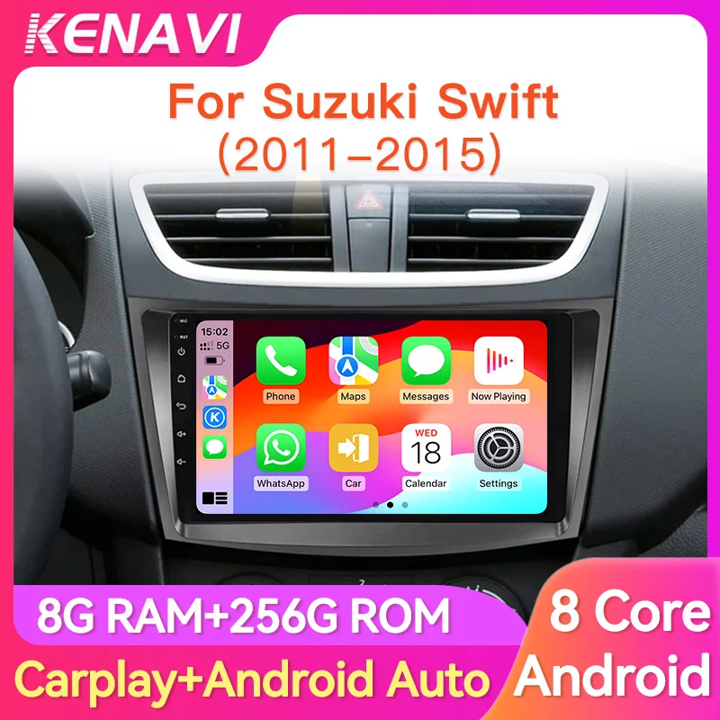2 Din Android Car Stereo Radio For Suzuki Swift 4 2011 2012 2013 2014 2015 Centre Multimedia Player Navigation GPS Carplay Auto