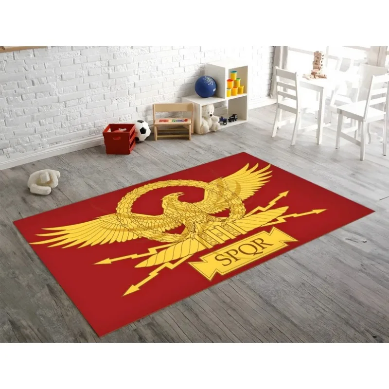 SPQR Flag Rug for Living Room History Themed Rug Ancient Rome Rug Roman Empire Rug Red Rug Gift for Him Her Fashion Area Rug