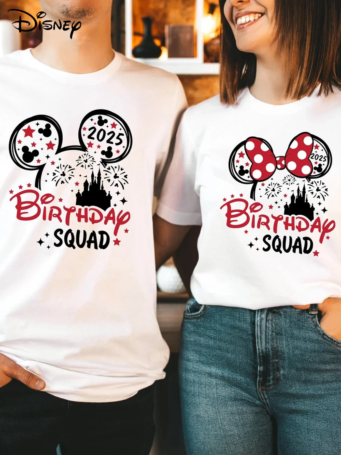 

2025 Summer Autumn Disney Mickey Mouse Cotton T Shirt Fun Print for Adults Kids Family Matching Vacation Outfit Soft Daily Wear