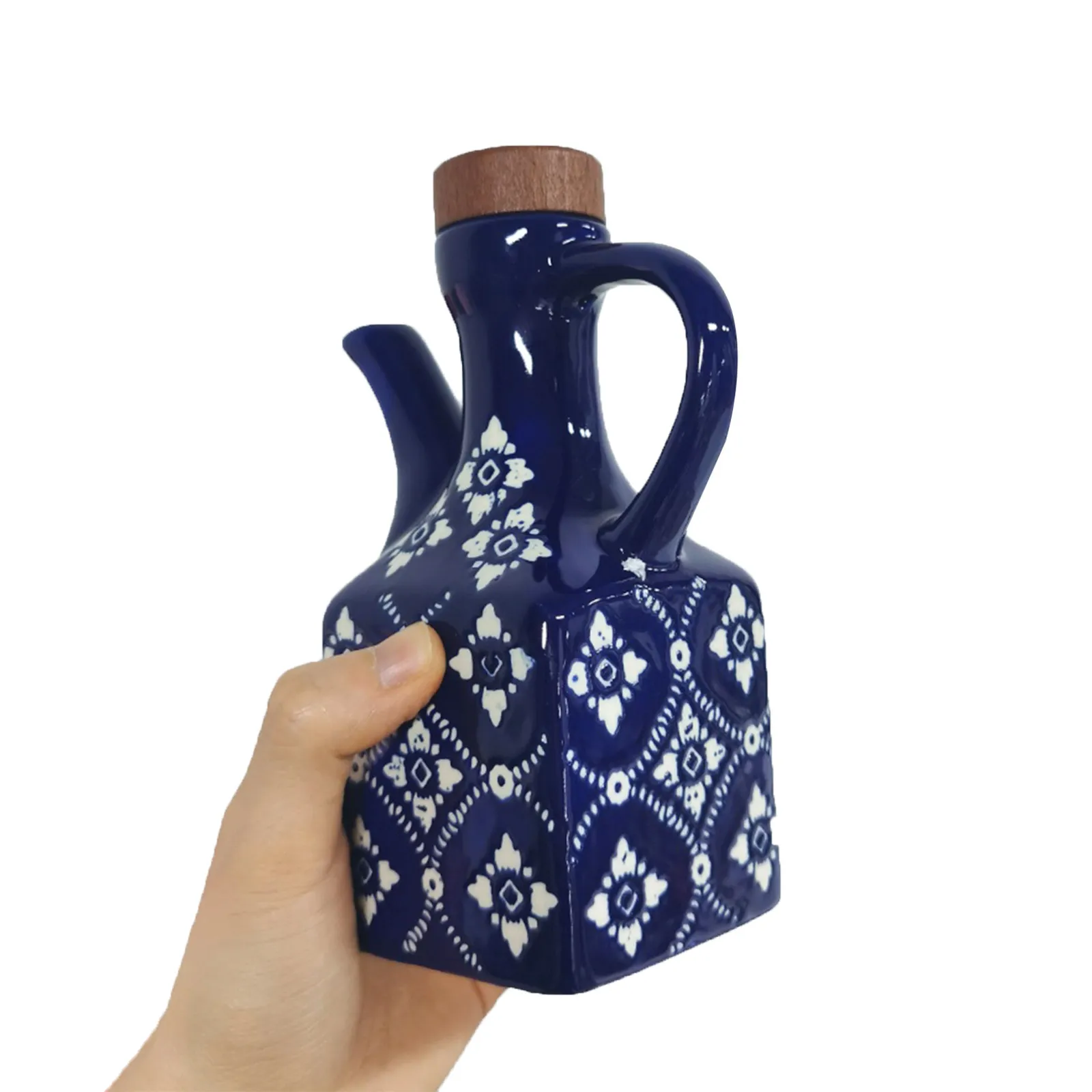 250Ml Ceramic Oil Dispenser Bottle for Kitchen Commercial Use Precise Pour Spout Soy Sauce Vinegar Olive Oil Condiment Cruet