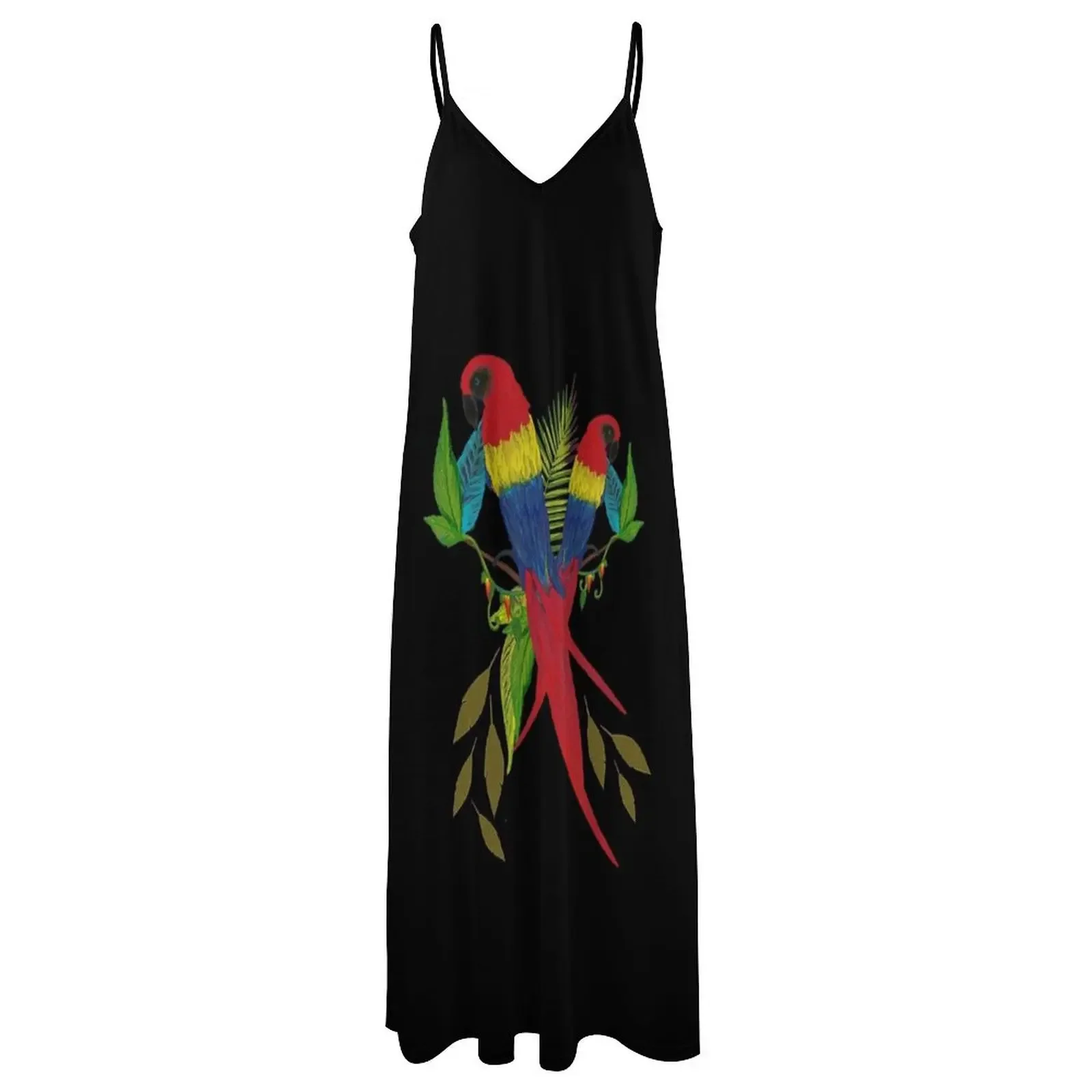 Tier Guacamaya - Papagei T-Shirt Ärmelloses Kleid Strandmode Luxus Abendkleider 2025 Kleid