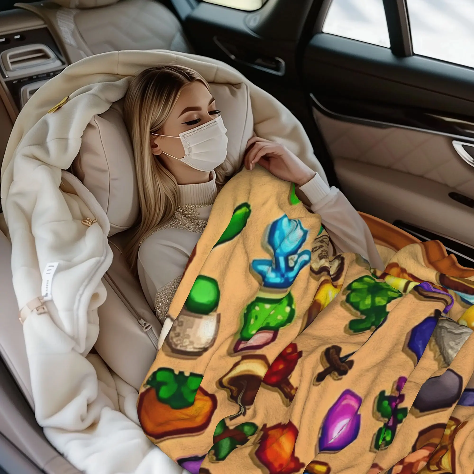 Stardew Valley Inventory Blankets Fleece Print Farming Game Multifunction Super Soft Throw Blanket for Bedspreads