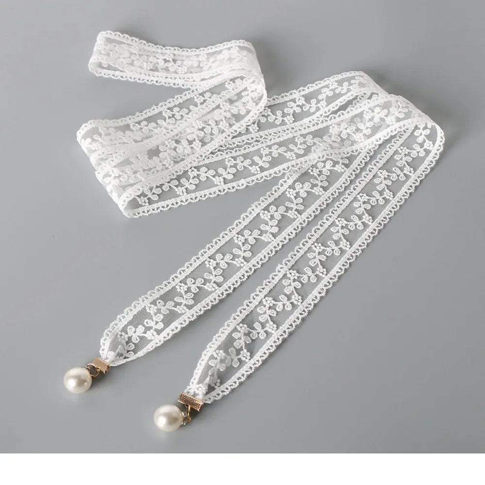 トレンディなカジュアルパールペンダントベルト、スイートデザイン、エレガントスタイル、チェーンベルト、軽量レースウエストベルト（女性用）
