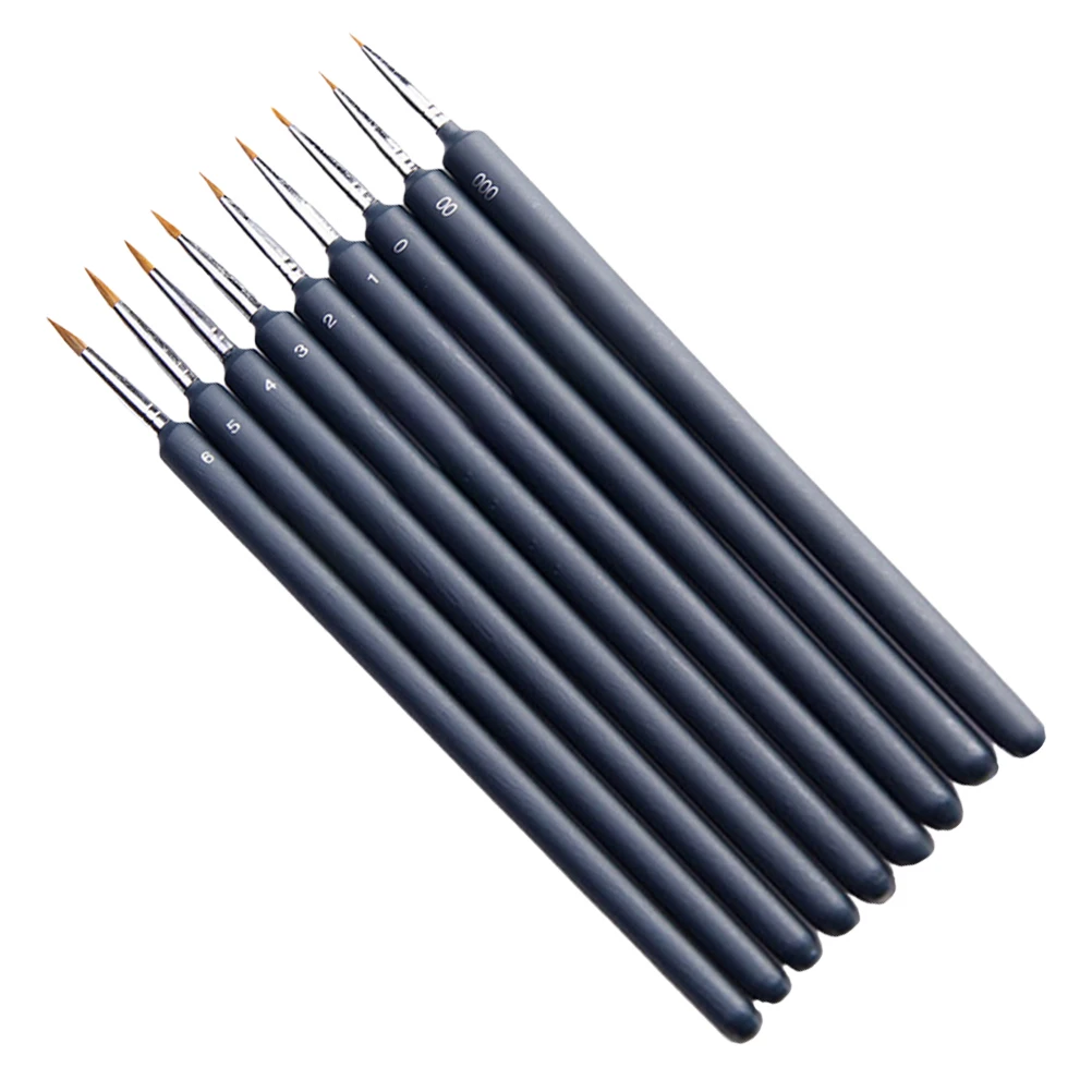 

9pcs Painting Brushes Durable Long Handle for Acrylic Watercolor Oil Paints Beginners Professionals Art Supplies