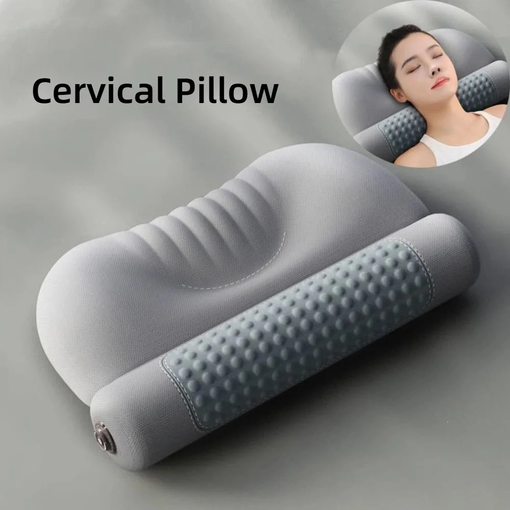 Heating Cervical Pillow Ergonomic Contour 3 Heat Modes Neck Support Cushion Cylindrical Protecting Cervical