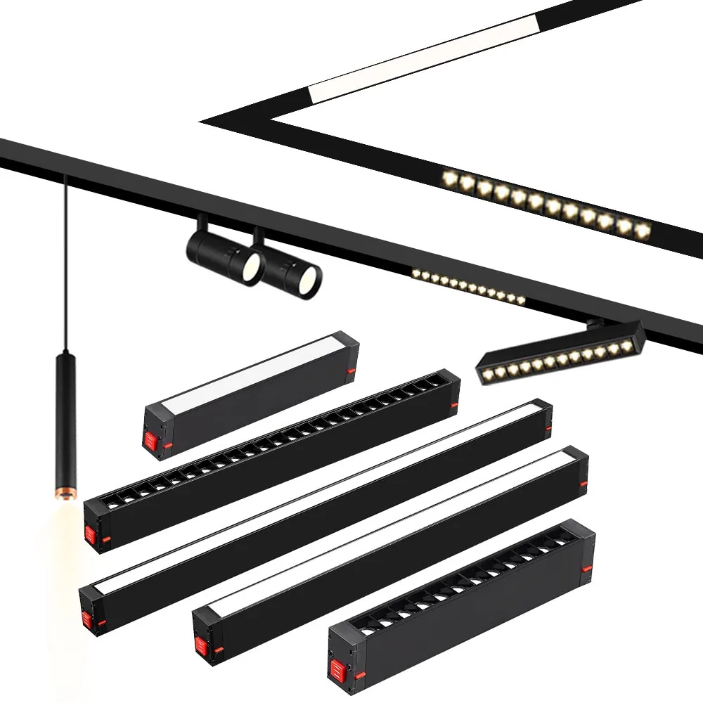 Quality Surface Mounted Brass Head Aluminium Rail Lighting Etl LED Magnatic Track Light Home Led Spotlight Chandelier Spot Light