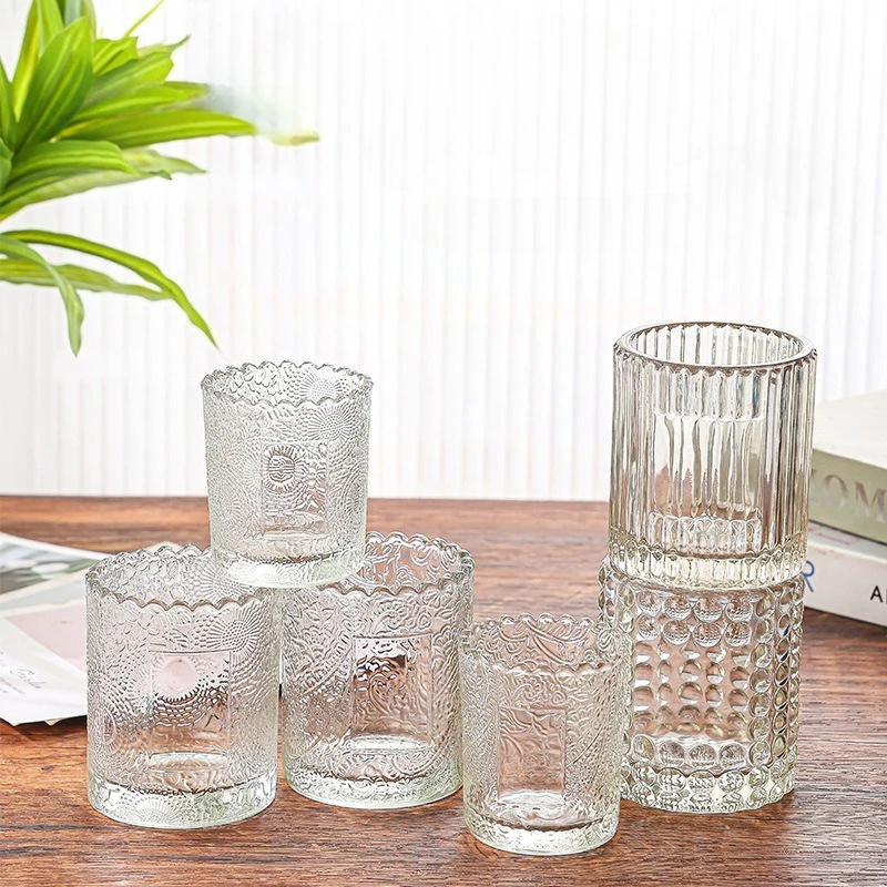 

Candle Cup Transparent Glass Candle Holder Home Bedroom Decoration Wedding Centerpieces for Tables