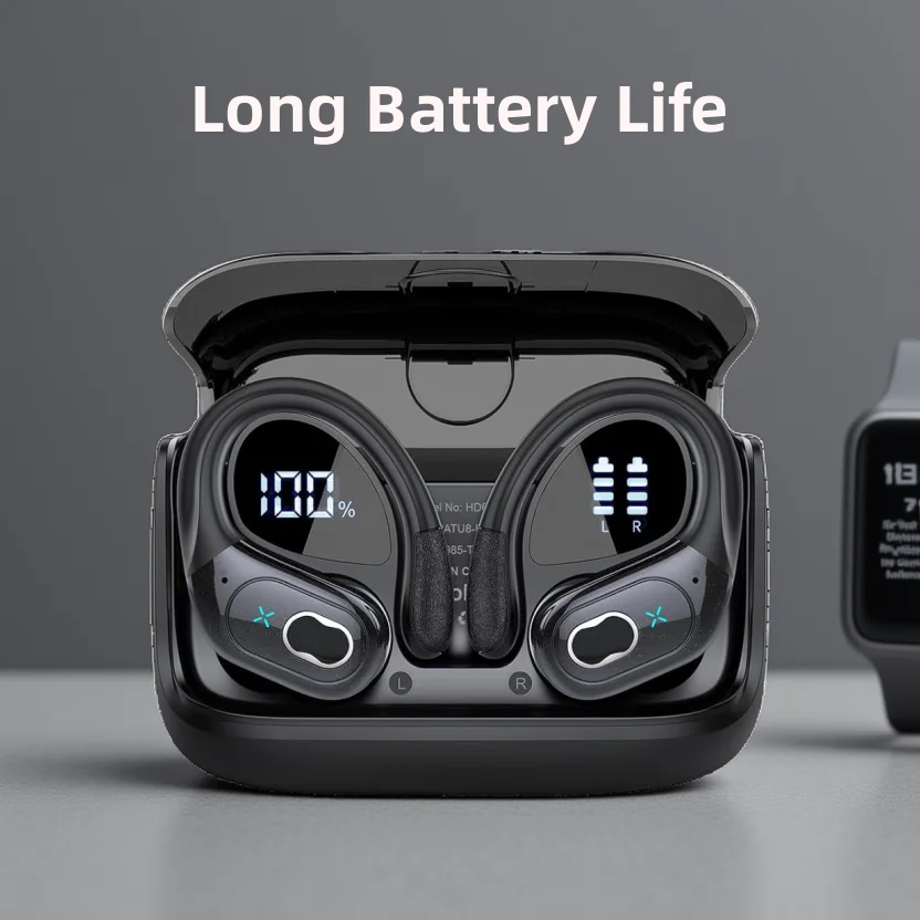 TWS Sports Earbuds Bluetooth 5.4 HIFI Bass Wireless Headphones LED Touch Hands-free Earphone Noise Cancelling Waterproof Headset