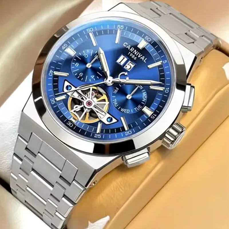 

IW Карнавальные мужские часы с автоматическим механическим наручным механизмом, полые деловые водонепроницаемые простые аксессуары для часов