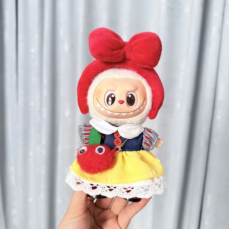 

Clothes For Labubu 15/17Cm Dolls Gen 1-3 Cute Fruit Pretty Princess Dress Plush Clothing Accessories