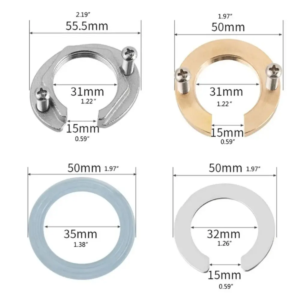 Latão Locknut Washing Basin Faucet, Substituição anti-solta da arruela, Tap Fixing Fittings Kit, Aço inoxidável, Acessórios de substituição, 1Pc