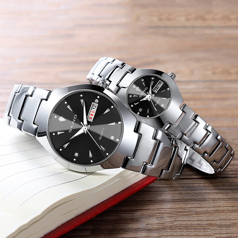 男性と女性のための高級ステンレス鋼時計,金,高品質,防水,エレガント,ラインストーン付き,恋人へのギフト