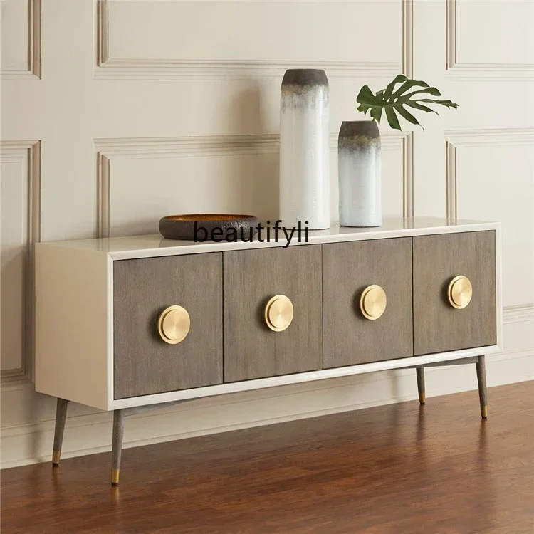

1184cqyLiving room light luxury TV floor cabinet modern simple solid wood furniture coffee table TV cabinet combination