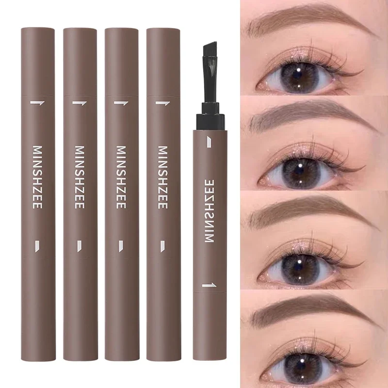 4 Colors Eyebrow Cream Non-smudge Brown Setting Dye Brows Enhancers Pen Waterproof Natural Longlasting Quick Drying Eyebrow Pen