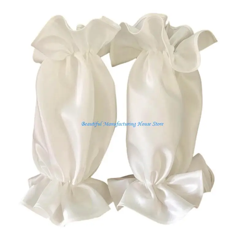 

E56A 2pack Satins Bridal Gloves Dance Parties Oversleeves Women Wedding Sleeves