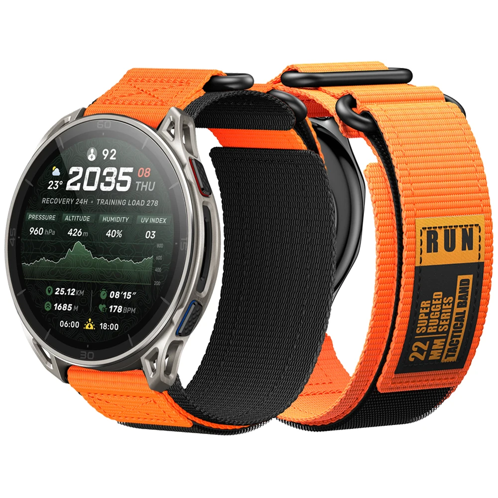22mm Double Loop Buckle Nylon Strap For Amazfit Cheetah 2 Ultra Sport Band For Amazfit Bip Max/Active Max Wristband Braided Belt
