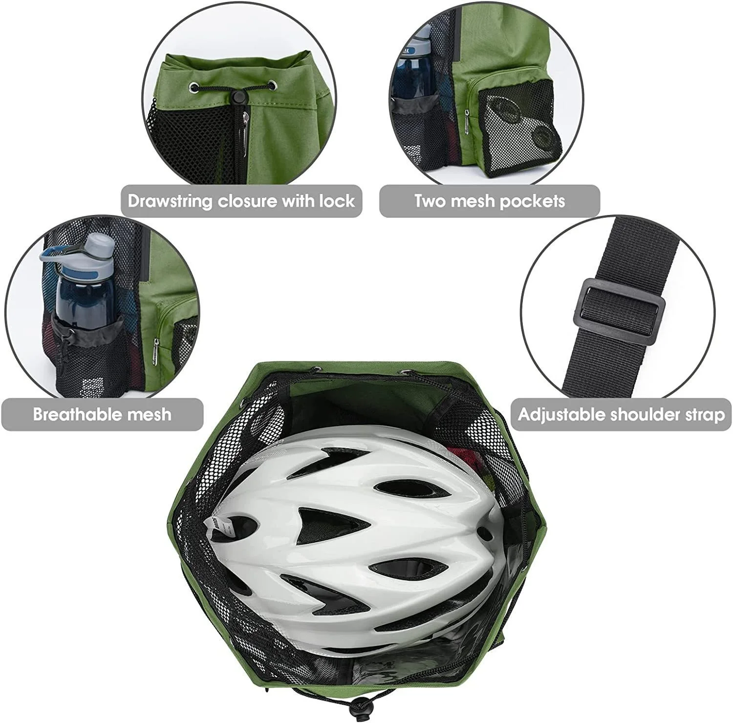 Swim Bag Mesh Drawstring Backpack with Wet Pocket Multipurpose Beach Backpack for Swimming, Gym, and Workout Gear