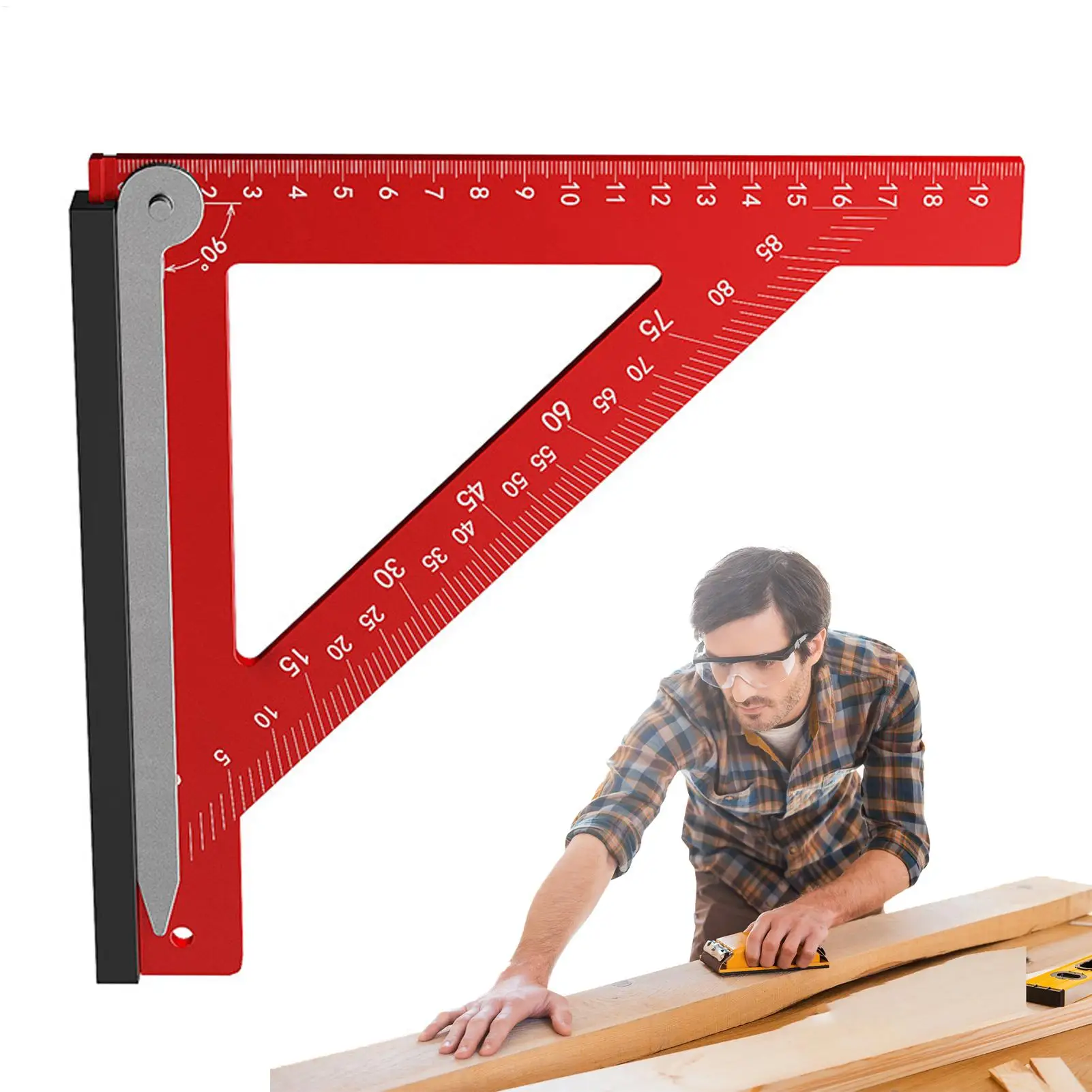Woodworking Square Right Horizontal Angle Measuring Ruler 90-degree Measuring Set Square For Woodworking Multi-functional Tool