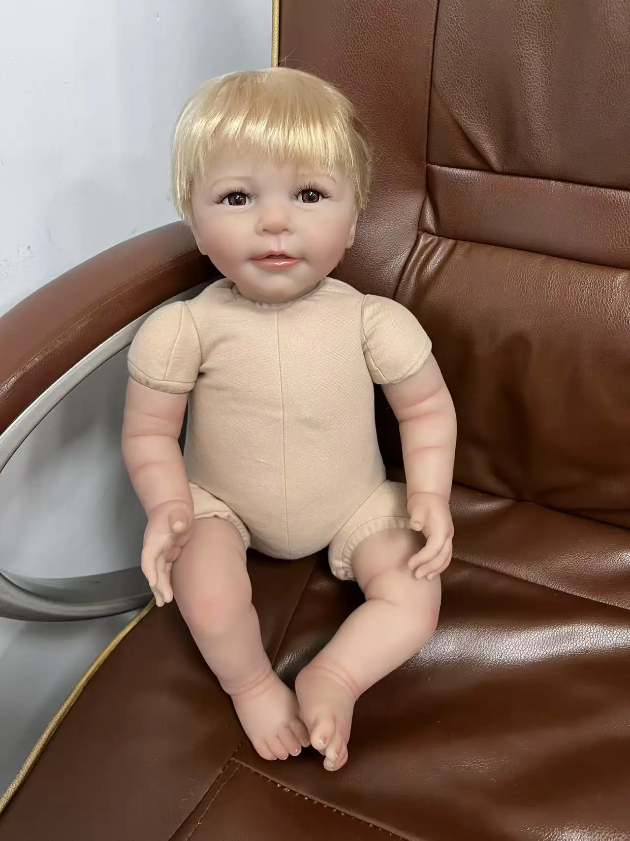50CM 리본 베이비돌 귀여운 여자아이 리사, 뿌리있는 머리카락, 핸드메이드 아트돌, 무네카스 리본 3D 피부, 정맥 표현, 실물 같은 아기 인형