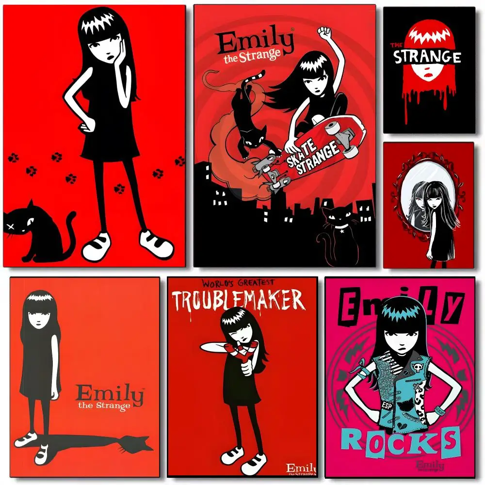 E-Emily The Strange Poster Self-adhesive Advanced Aesthetic Printing Paper Wall Art For Living Room Home Decor