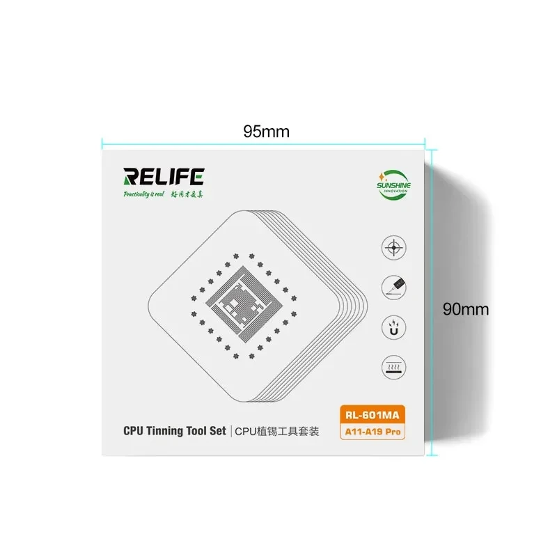 RELIFE RL-601MA A11-19 Pro CPU Chip BGA Stencil For iPhone 8~17 Pro Max Motherboard Repair Tin Template Soldering Steel Mesh
