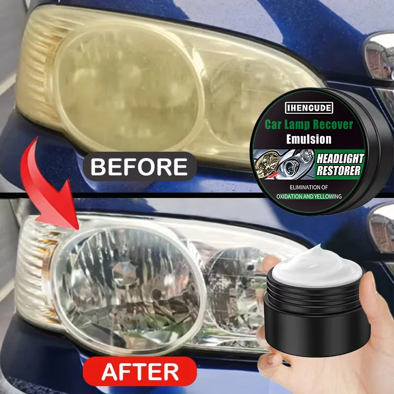 Car Headlight Restoration and Polishing Kit - Scratch Remover and Oxidation Cleaning Repair Paste for Headlight Assembly