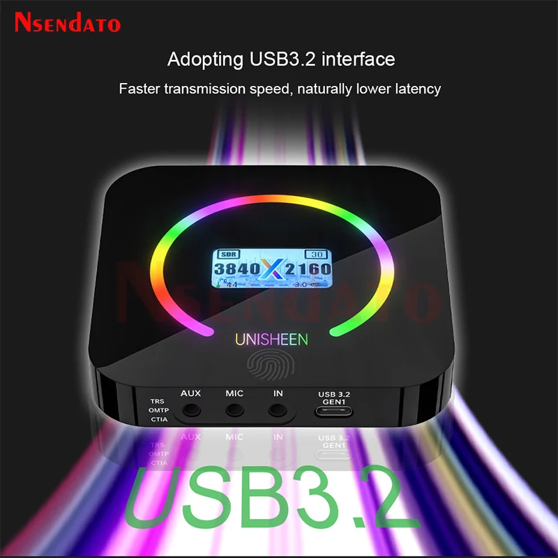 4k 60fps HDR HDMI Videospiel Capture Card Box mit OledHDMI Video Grabber Record für PS5 OBS vMix VRR Live Streaming Broadcast