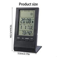 M7DA Digital Temperature Humidity Meter Desk Thermometers Hygrometer Gauge LCD Display with Time Alarm Clock