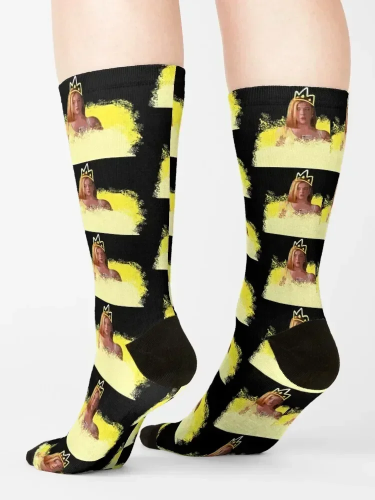 رذاذ أصفر مطلي شيف من الخلافة مع جوارب التاج الفاخرة السنة الجديدة جوارب رياضية جوارب ضغط الرجال النساء #4