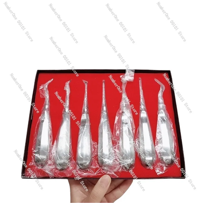 Minimally Invasive Tooth Extraction Elevator 7 Set Stainless Steel Thin Edge Dental Oral Instrument
