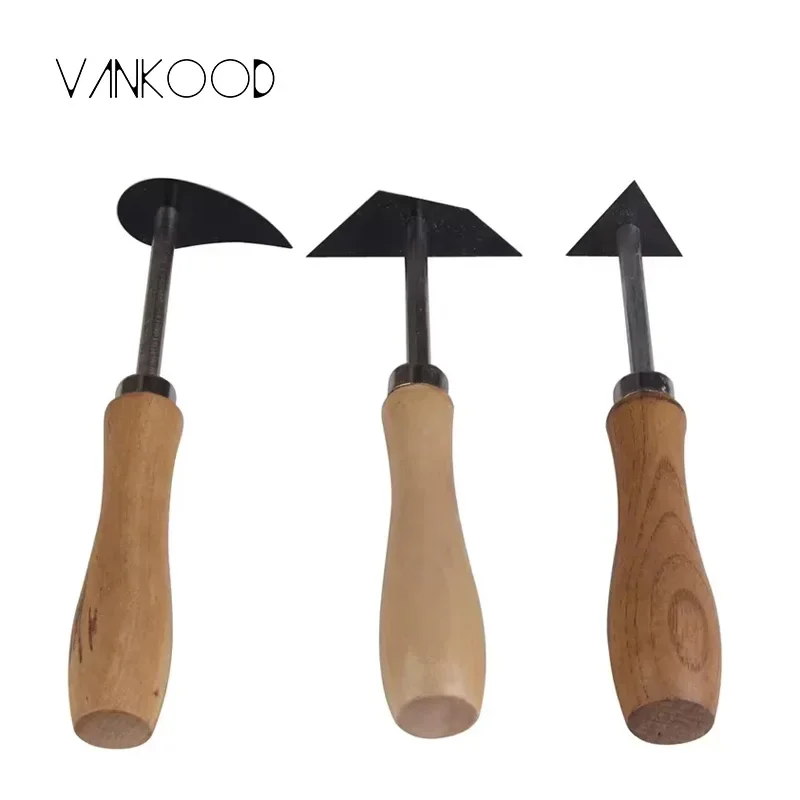 3 Pcs Tungsten Steel Clay Sculpture Pottery Fettling Knife Tool with Wood Handle Tool Practical