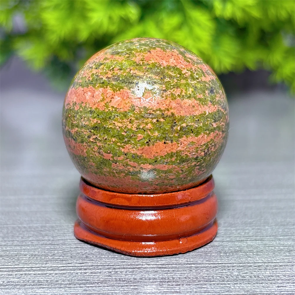 Unakite Sphere Natural Crystal Home Decoration Room Decor Luck Quartz Stone Craft Garden Meditation Healing Energy Love Gifts