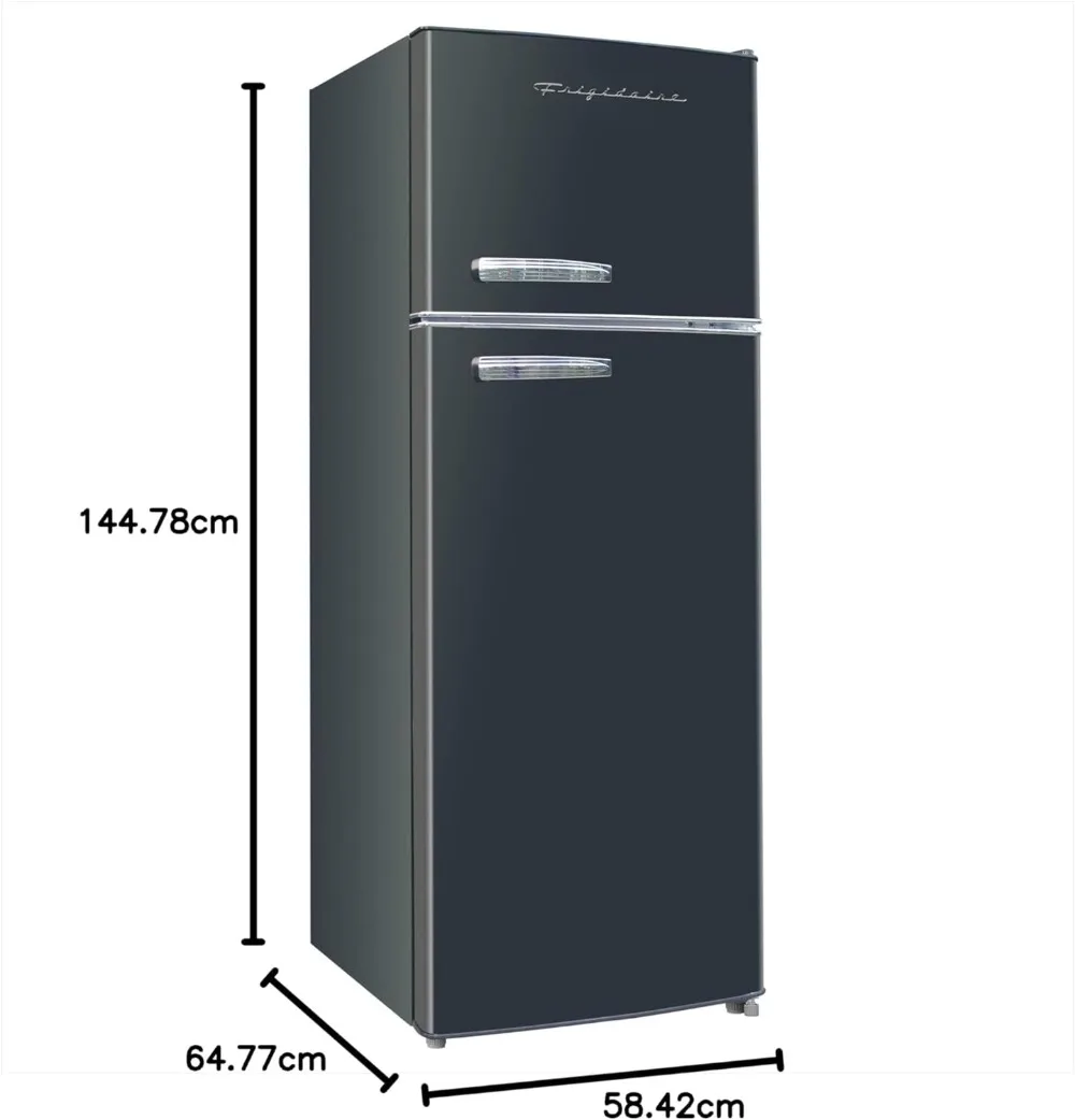 EFR753-BLACK EFR753 Retro Apartment Size Refrigerator with Top Freezer-2 Door Fridge with 7.5 Cu Ft of Storage Capacity