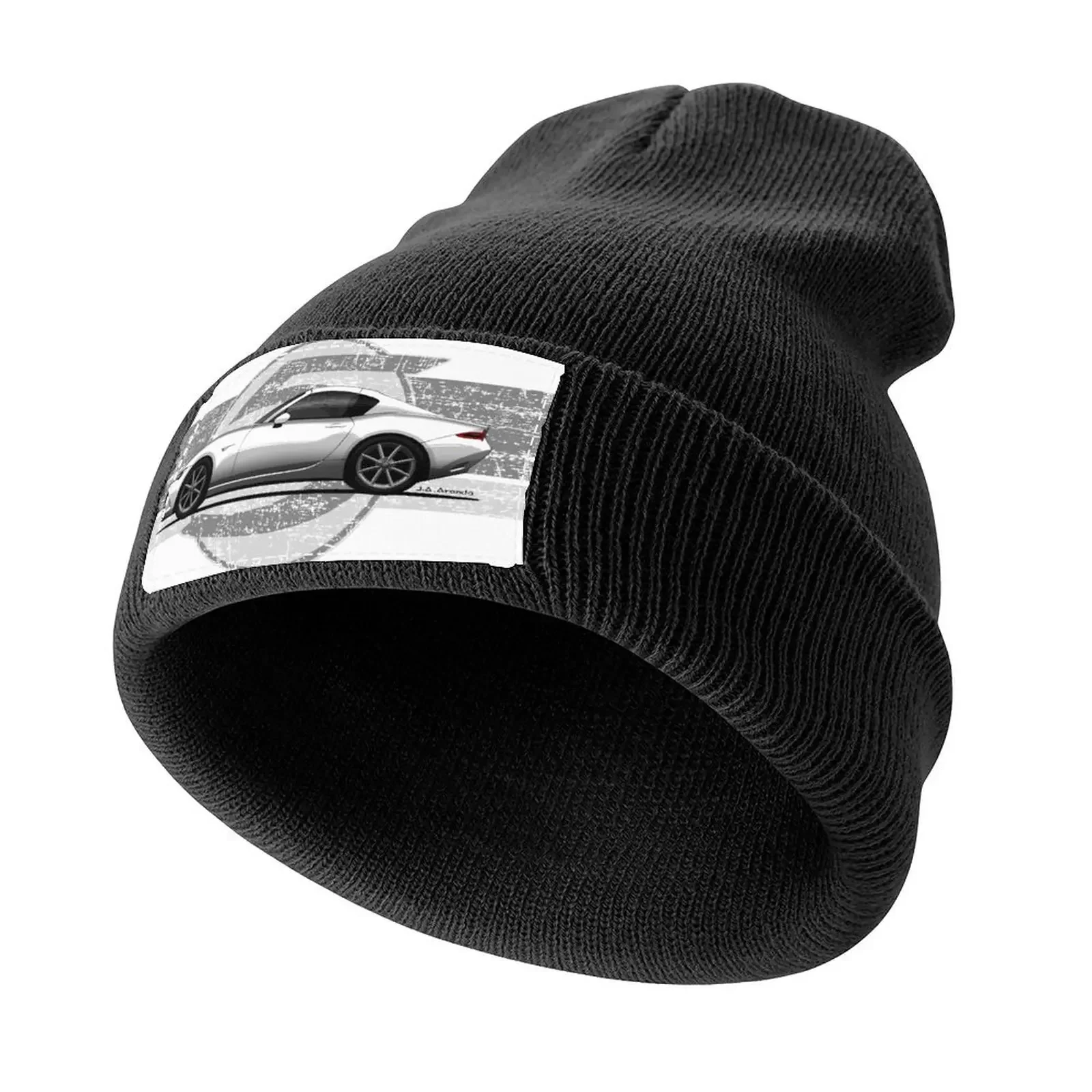 My drawing of the iconic Japanese roadster sports car RF with background 5 Knitted Cap Streetwear Hats Woman Men's