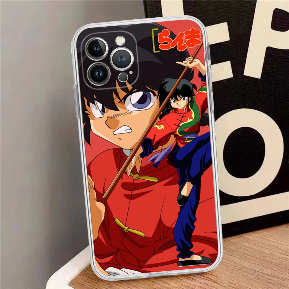 Cartoon Ranma 1 2 Phone Case Silicone Soft for iphone 15 14 13 12 11 Pro Mini XS MAX 8 7 6 Plus X XS XR Cover