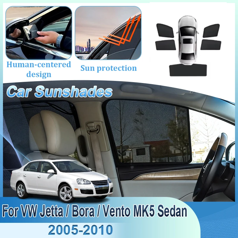 

Аксессуары для автомобилей Volkswagen VW Jetta Bora Vento A5 MK5 Sedan 2005-2010: Сетчатые солнцезащитные шторки на лобовое стекло